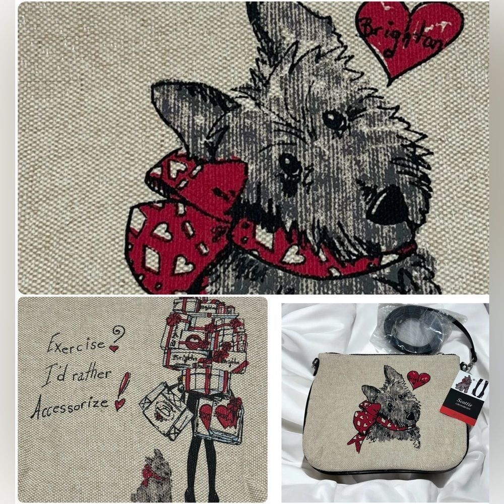 Brighton Signature Scottie Dog Canvas‎ Crossbody Bag